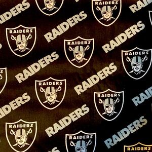 Raider Fabric Brand New 58” inch width. Oakland Raiders NFL.